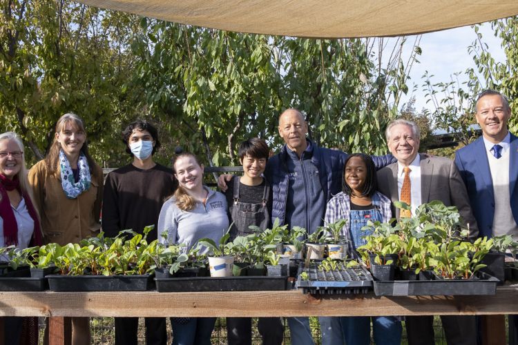 Walter Robb with garden team