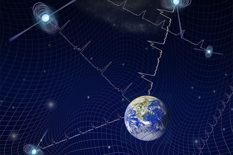 artist's rendering of pulsar timing array