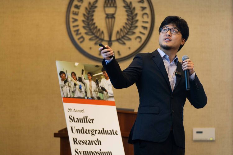 Students presented their findings at the annual Stauffer Research Symposium Aug. 14, 2024. 