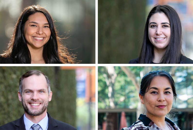 Four side-by-side headshots of students