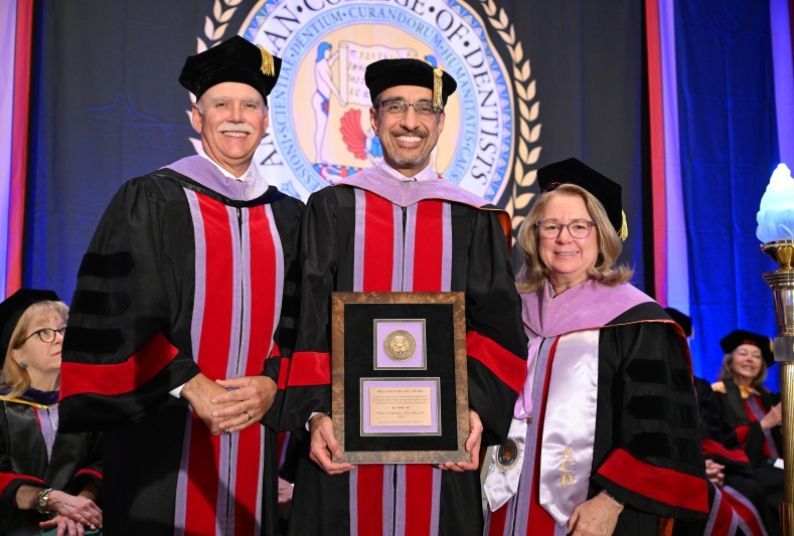 Left to right: Dr. Ned Nix, ACD Regent for Regency 7, Dr. Nader Nadershahi and Dr. Teresa Dolan, 2024 President of the ACD