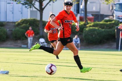 Soccer player Ryanne Molenaar on the field