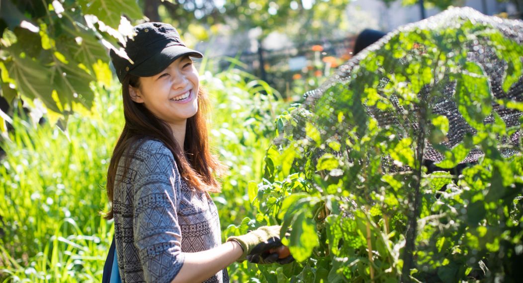 Student in the garden