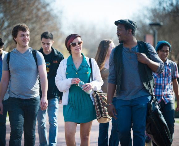 students on campus