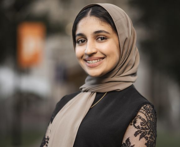 University of the Pacific sociology student Rahila Shah on the Stockton Campus