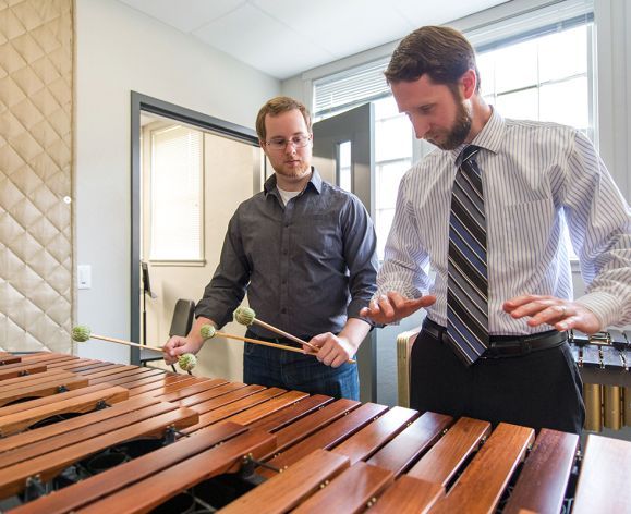 Percussion lesson at University of the Pacific