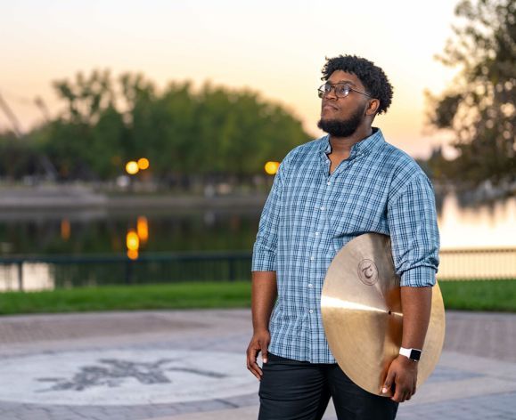 Pacific Jazz Ambassador, Joseph Evans, drum set